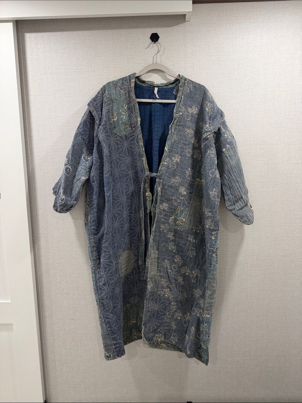 Magnolia Pearl Blue Patchwork Tie-Front Kimono